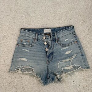 PacSun festival Blue Ripped Jean Shorts
